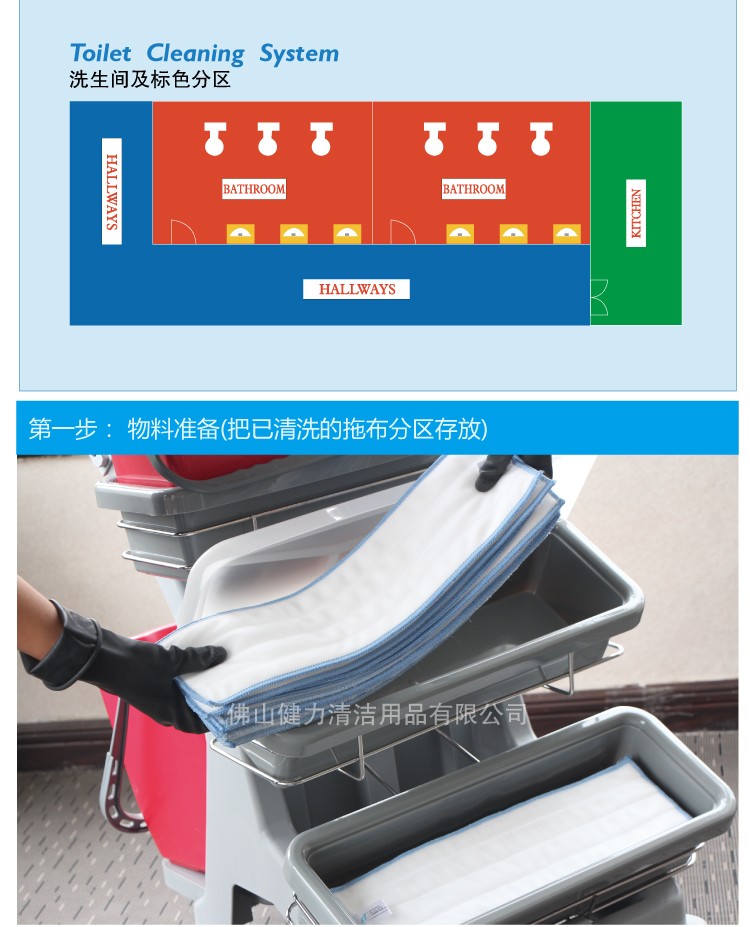 輕巧型噴拖迷你清潔服務(wù)手推車 JT 115